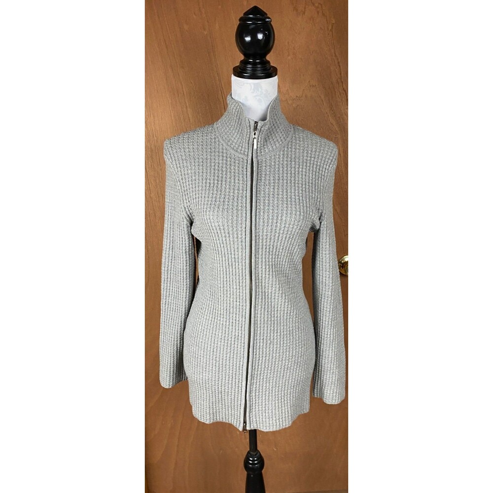 VTG Gray Nordstrom Classiques Entier Sweater Stretchy 85% Merino Wool Blnd Large
